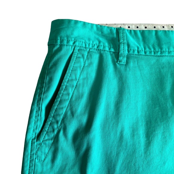 Talbots Aqua Green 6" Girlfriend Shorts Size 14P Super Soft Chino NWT Flat Front - Picture 4 of 9